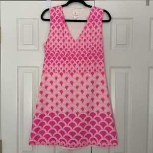 JB - Julie Brown Dress - Pink Retro Abstract Geometric Design - Size 6